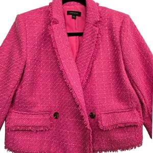Ann Taylor Cropped Tweed Jacket 6 Preppy Elegant Parisian Frayed Edge‎ classic